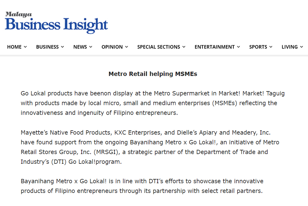 August 24 2021 Metro Retail helping MSMEs