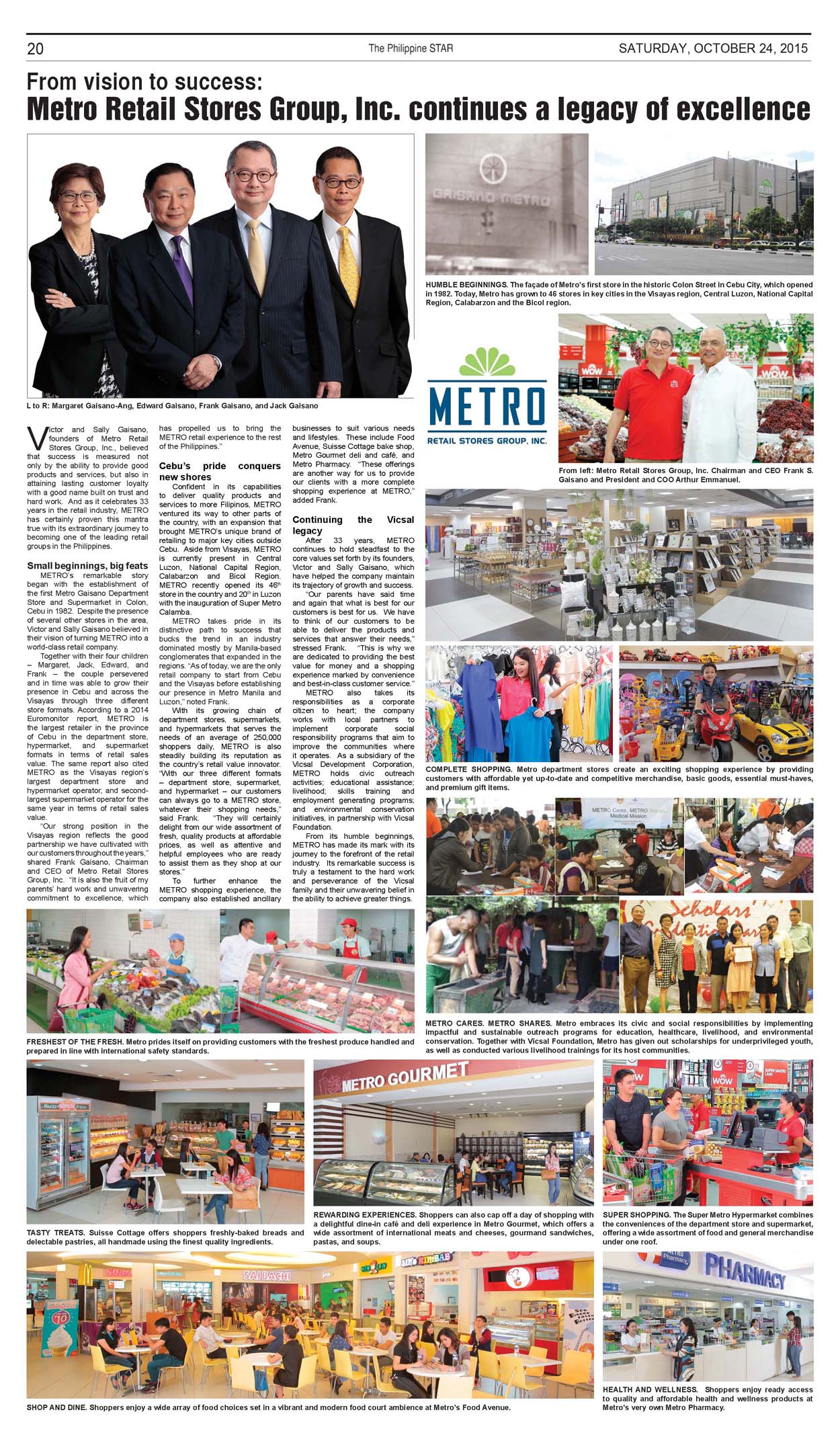 From vision to success Metro Retail Stores Group Inc. continues a legacy of excellence The Philippine Star