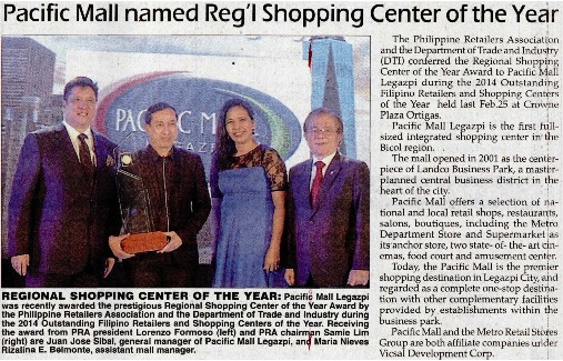 Pacific Malls Named Regional Shopping Center of the Year