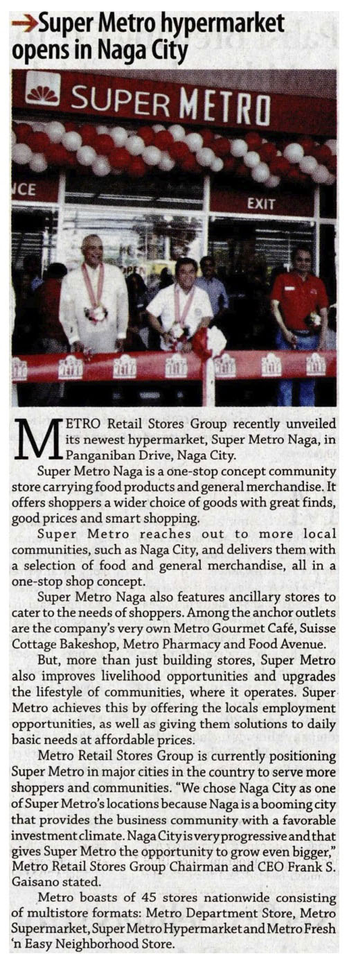 Super Metro Hypermarket Opens in Naga City Business Mirror