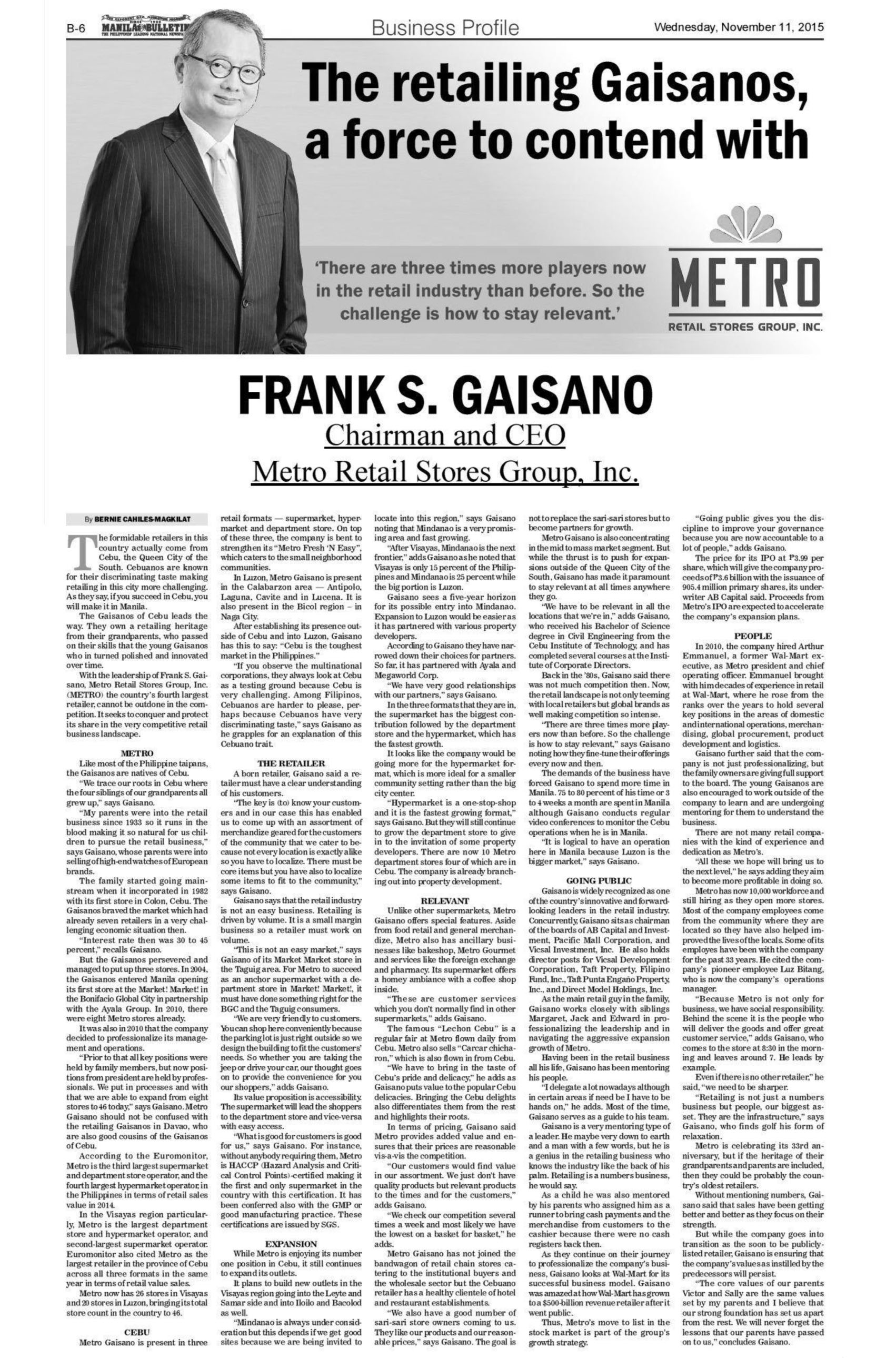 The retailing Gaisanos a force to contend with Manila Bulletin