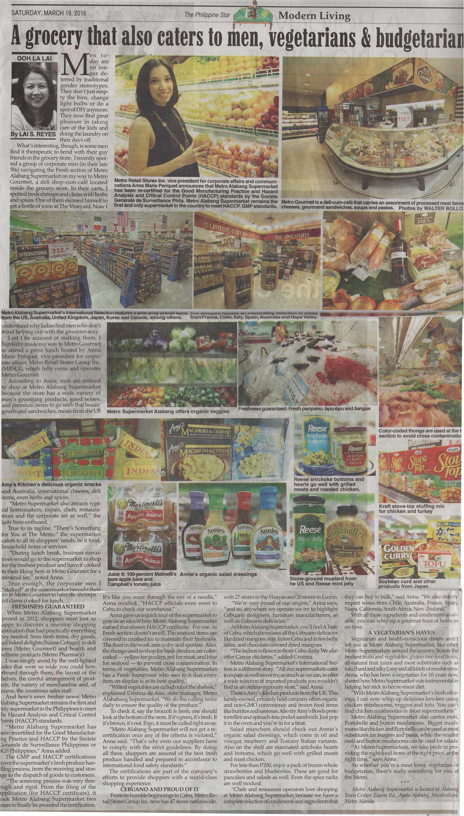 A grocery that also caters to men vegetarians budgetarians The Philippine Star