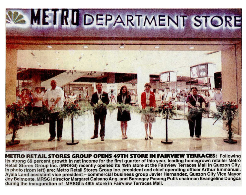 Metro Retail Stores Group Opens 49th Store in Fairview Terraces