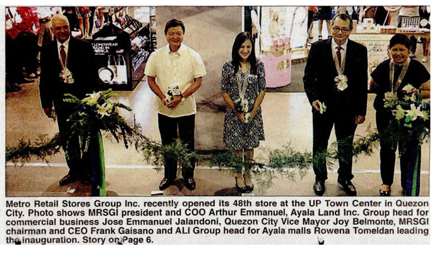 Metro Retail Stores Group opens 48th store at UP Town Center 1