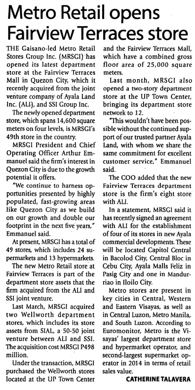 Metro Retail opens Fairview Terraces store