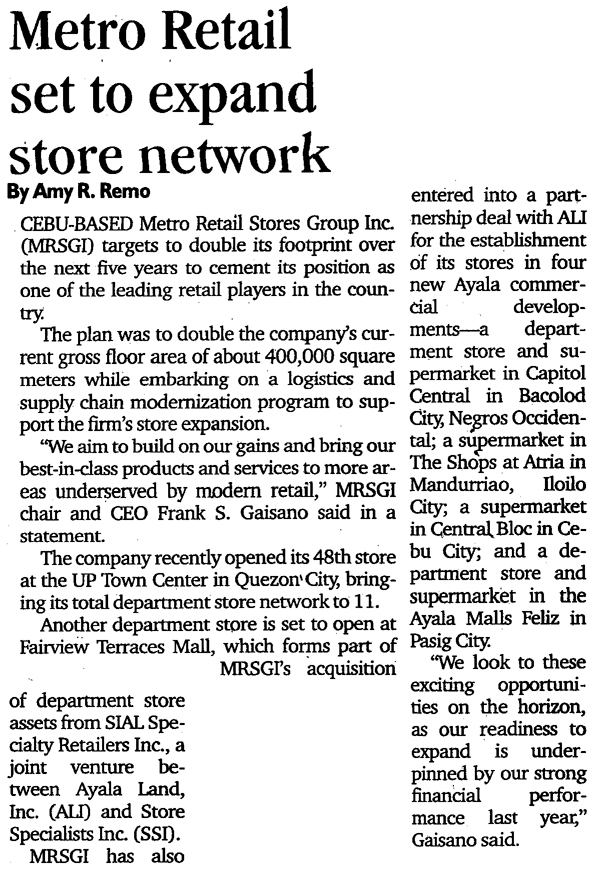 Metro Retail set to expand store network