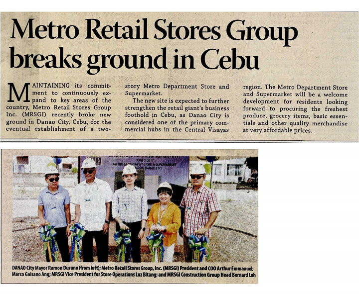 Metro Retail Stores Group Breaks Ground In Cebu