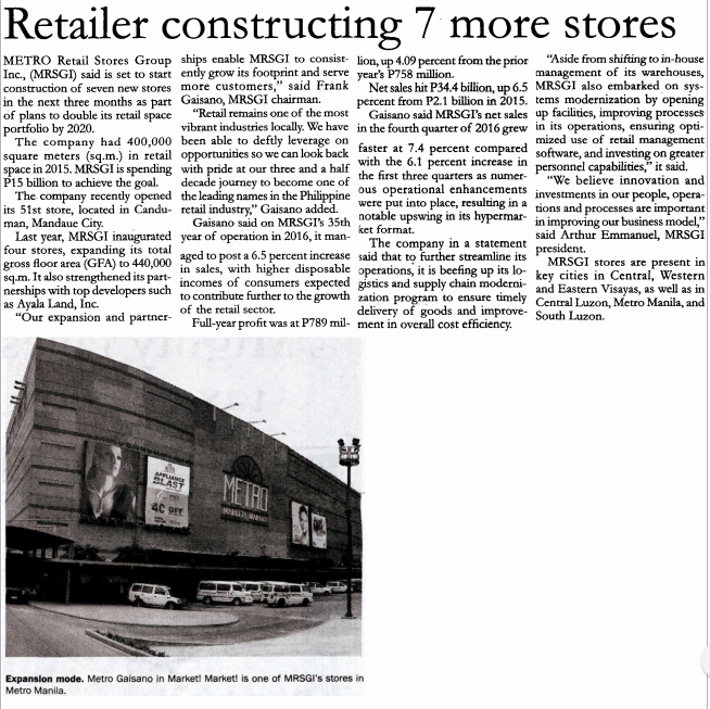 Retailer constructing 7 more stores Malaya Business Insight
