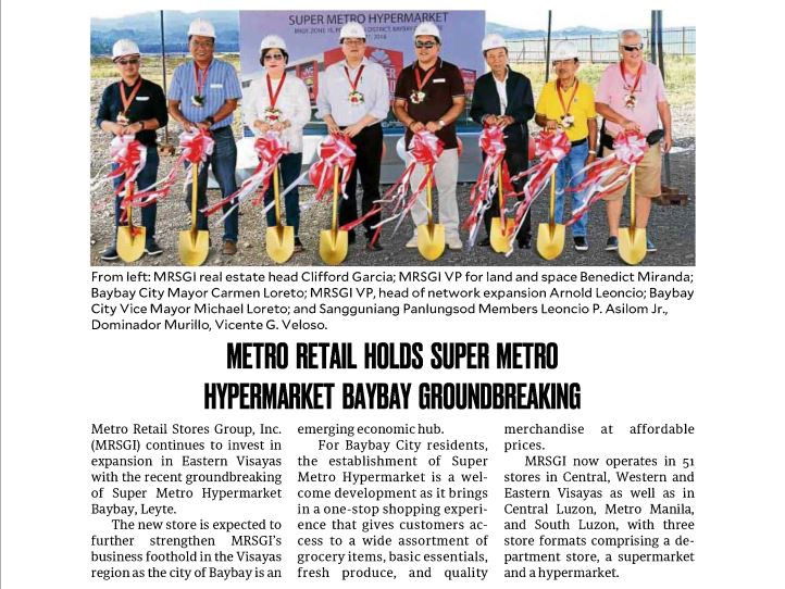 Metro Retail holds Super Metro Hypermarket Baybay groundbreaking Philippine Daily Inquirer