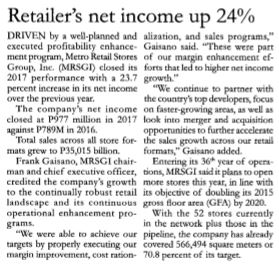 Retailers net income up 24 percent Malaya