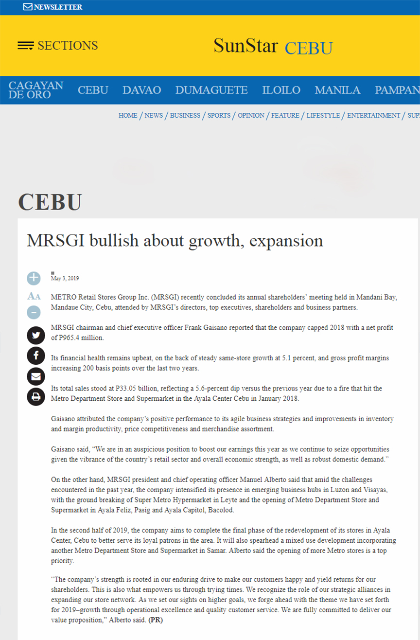 MRSGI bullish about growth expansion Sun Star Networkwww.sunstar.com.ph