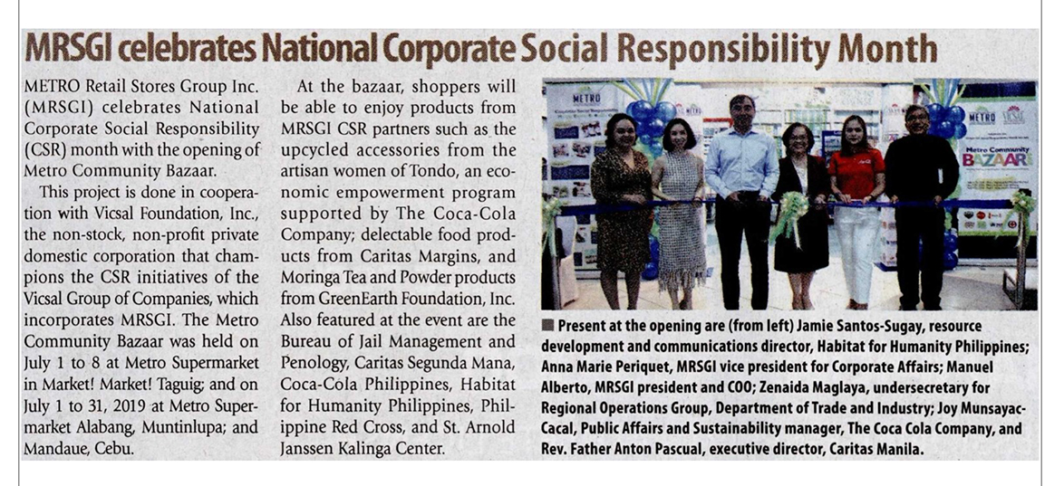MRSGI celebrates National Corporate Social Responsibility Month Manila Times