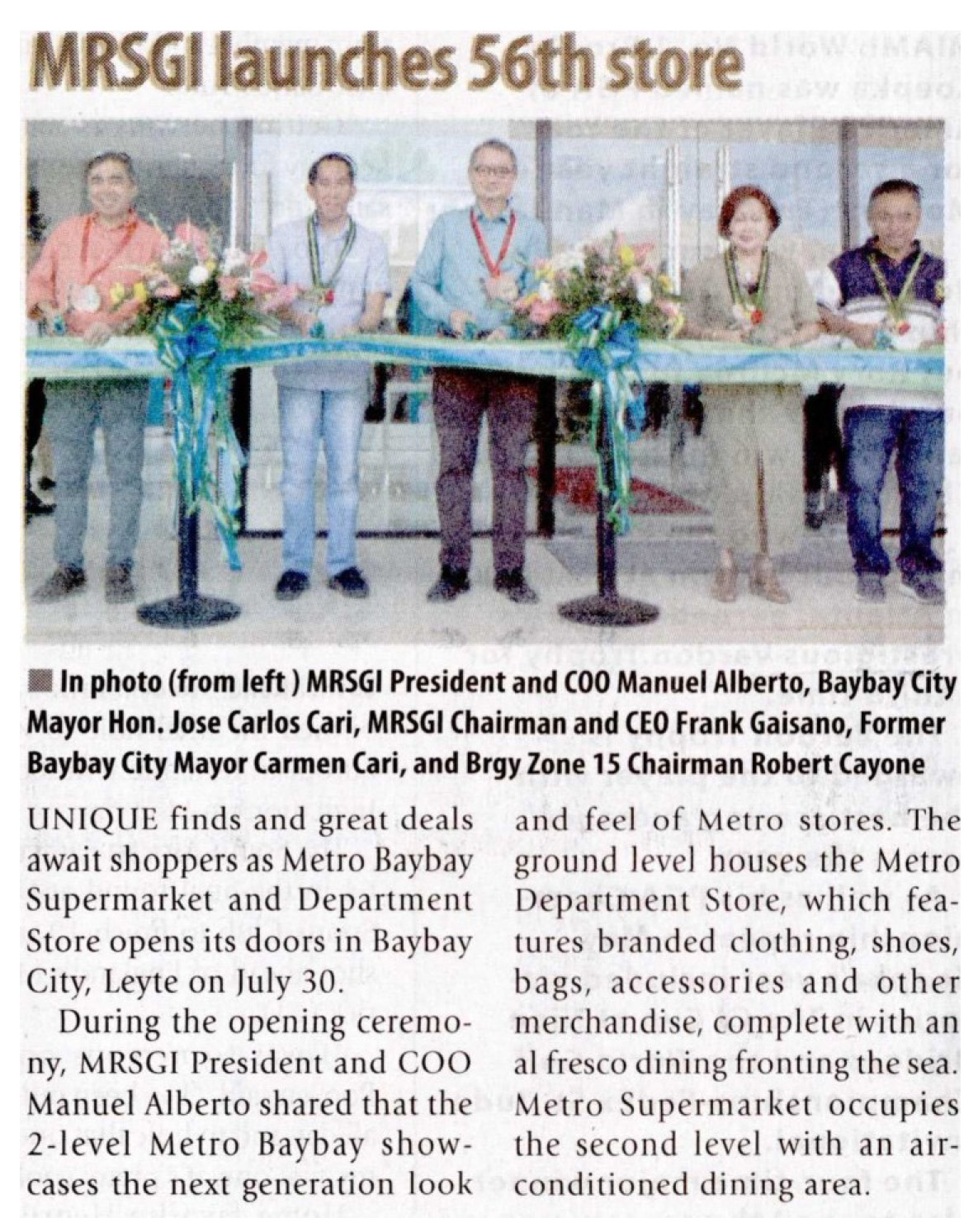 MRSGI launches 56th store Manila Times