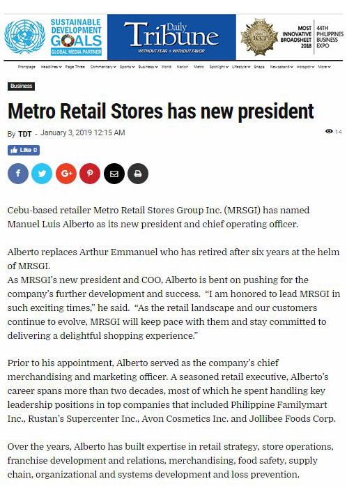 Metro Retail Stores has new president Philippines Daily Tribunewww.tribune.net.ph