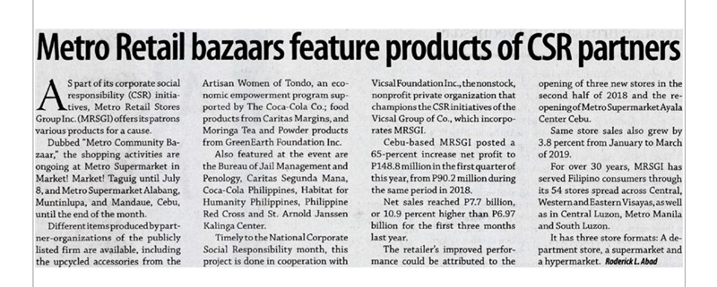 Metro Retail bazaars feature products of CSR partners Business Mirror