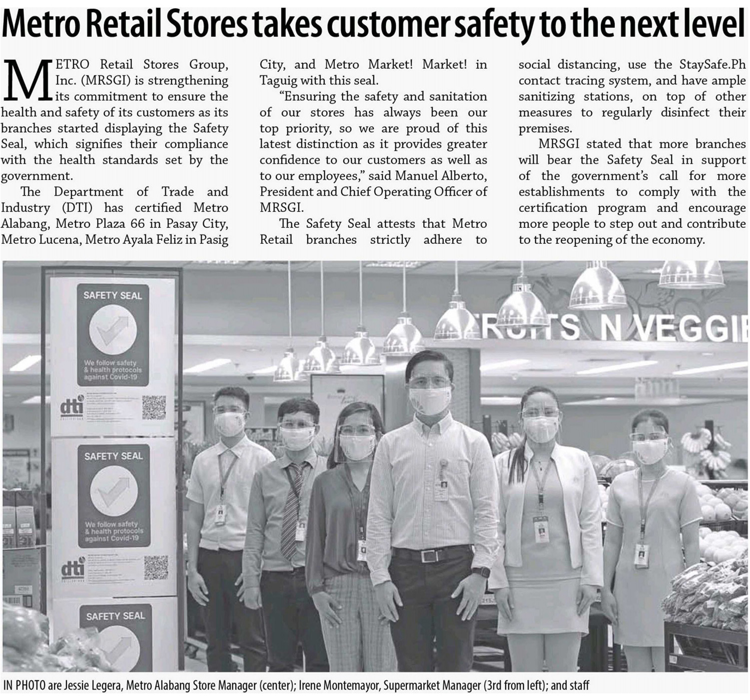 June 24 2021 Metro Retail Stores takes customer safety to the next level Business Mirror