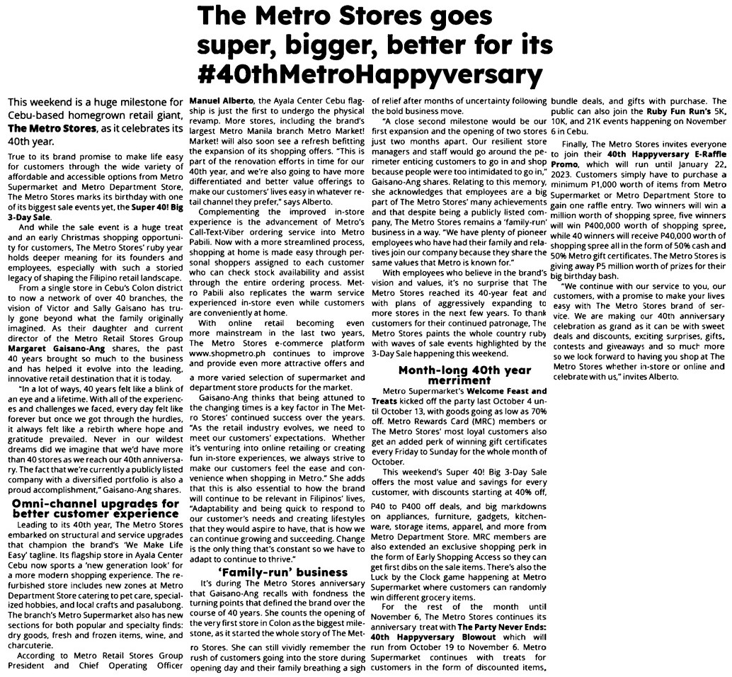 The Metro Stores goes super bigger better for its 40th